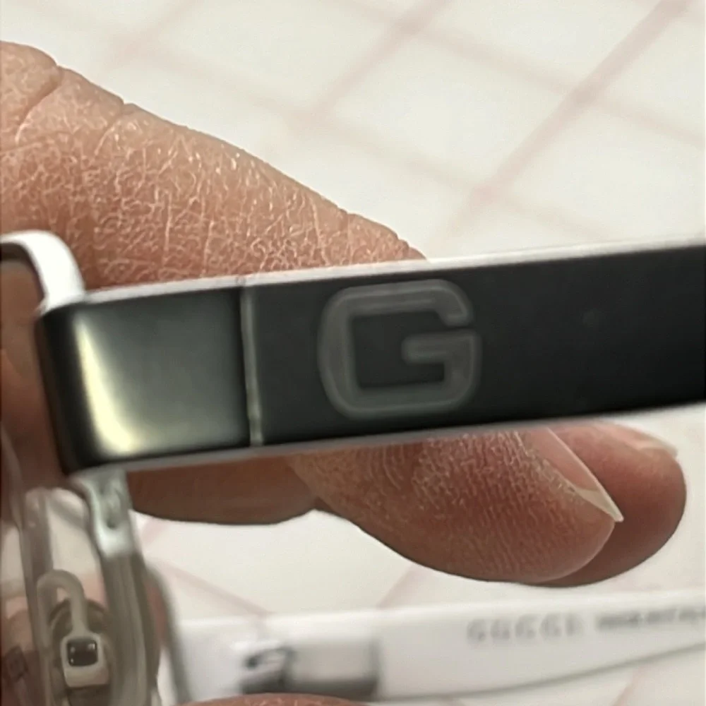 GUCCI GG 1938 MEO Grey/White 53-18-145 Semi Mount Made In Italy Eyeglass Frames